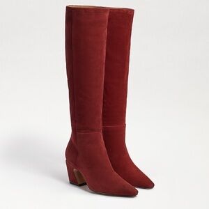 NWB Sam Edelman Red Suede Sulema Pointed Toe Knee High Boot 7 Brick